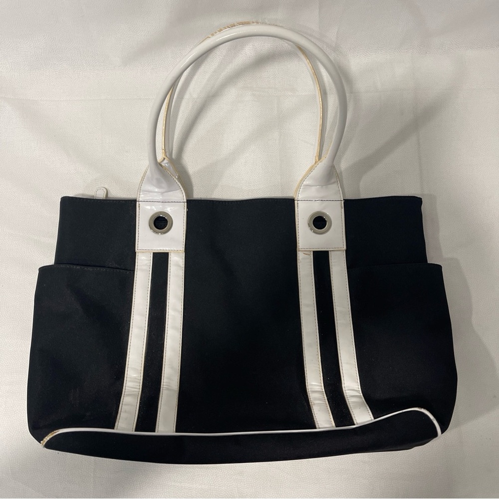 Williams-Sonoma Trolley Tote Market Bag Black Cotton Canvas Bag 18x12 Read Desc.
